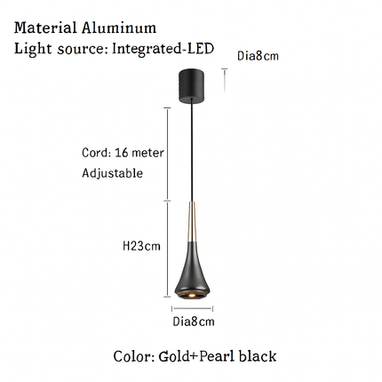 Lustre LED nordique en aluminium à intensité variable anti-éblouissant — LZ4X9T2