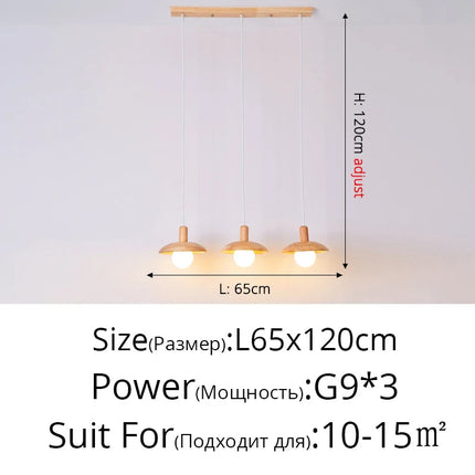 lustre led rondins frais style nordique créatif bois art