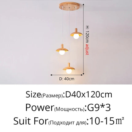 lustre led rondins frais style nordique créatif bois art