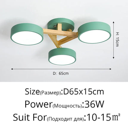 Lustre LED suspension style nordique en bois massif — LZ4X9P