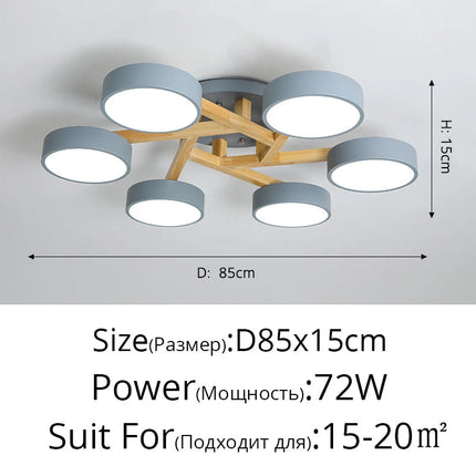 Lustre LED suspension style nordique en bois massif — LZ4X9P