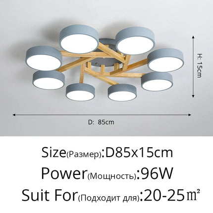 Lustre LED suspension style nordique en bois massif — LZ4X9P