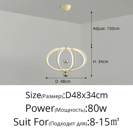 Lustre suspension LED pour éclairage intérieur moderne — LZ4X9P2