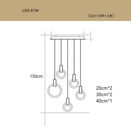 lustre led suspendu style loft pour escalier