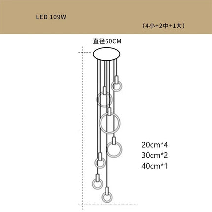 lustre led suspendu style loft pour escalier