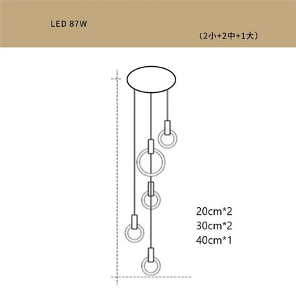 lustre led suspendu style loft pour escalier