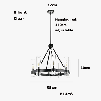 Lustre LED vintage américain à intensité variable pour éclairage unique — LZ4X9P2