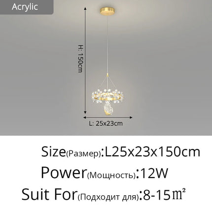 Lustre minimaliste en cristal à tête unique — LZ4P9XQ