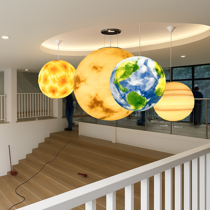 Lustre acrylique suspendu forme planète et lune — LZ4X9P2Q