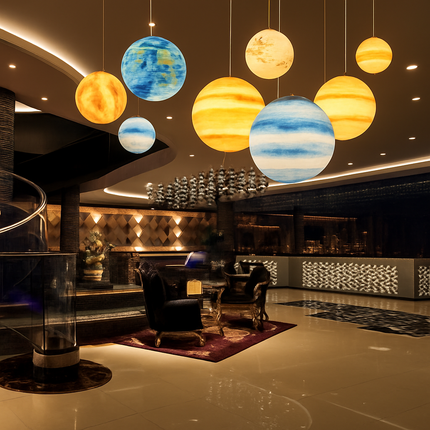 Lustre acrylique suspendu forme planète et lune — LZ4X9P2Q