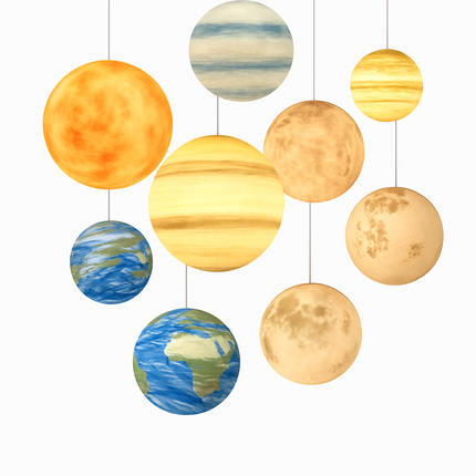 Lustre acrylique suspendu forme planète et lune — LZ4X9P2Q