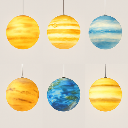 Lustre acrylique suspendu forme planète et lune — LZ4X9P2Q
