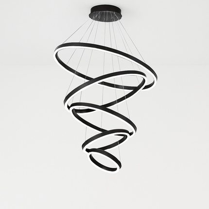 Lustre LED moderne à anneaux ronds pour décoration intérieure — LZ4X9P2
