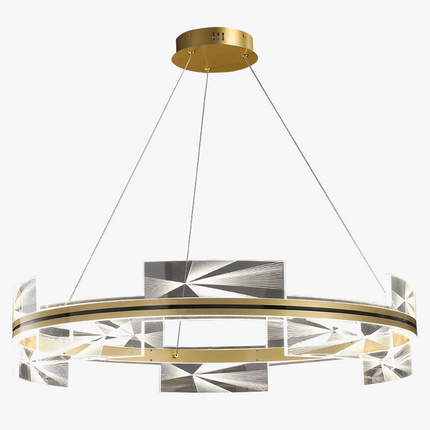Lustre moderne design géométrique avec cercle doré — LZ4X9Q2F