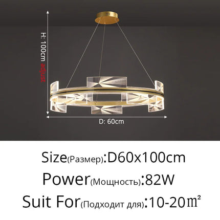 Lustre moderne design géométrique avec cercle doré — LZ4X9Q2F