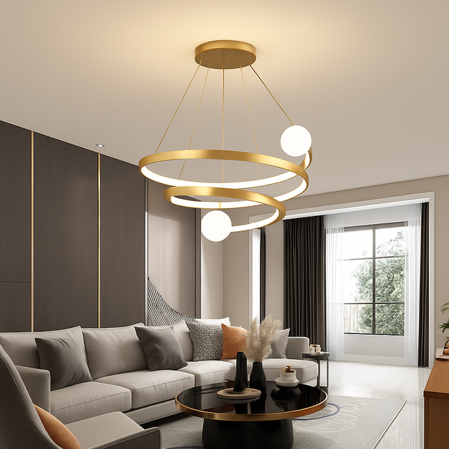 Lustre suspension moderne en spirale pour décoration intérieure — LZ4X9P