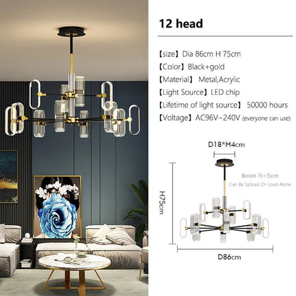 Lustre moderne créatif pour éclairage d'ambiance de luxe — LZ4X9P