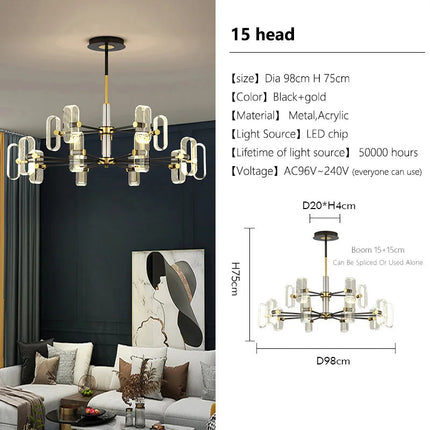 Lustre moderne créatif pour éclairage d'ambiance de luxe — LZ4X9P