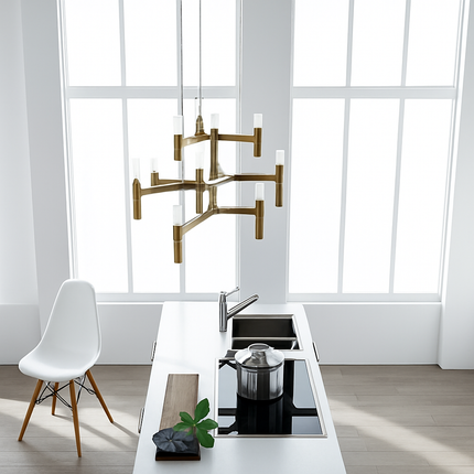 Lustre suspendu moderne en métal avec éclairage réglable — LZ4X9T2