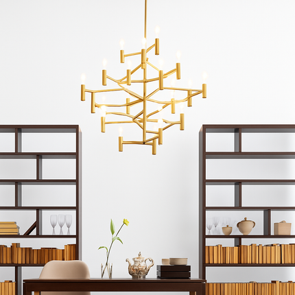 Lustre suspendu moderne en métal avec éclairage réglable — LZ4X9T2