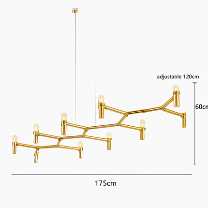 Lustre suspendu moderne en métal avec éclairage réglable — LZ4X9T2