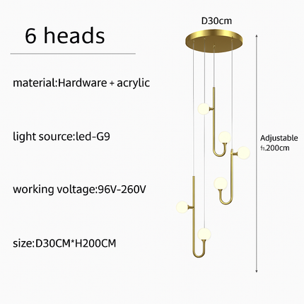 Lustre moderne créatif avec éclairage LED intégré — LZ4X9P