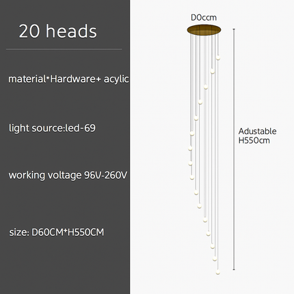 Lustre moderne créatif avec éclairage LED intégré — LZ4X9P