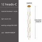 12 têtes-C / Doré / Lumière blanche