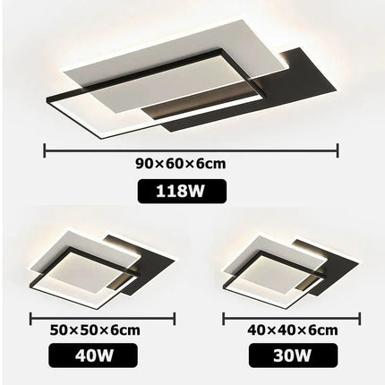 Lustre moderne dimmable rectangulaire décoratif pour intérieur — LZ4X9P2
