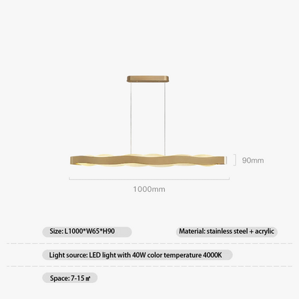 Lustre moderne en acier inoxydable à design ondulé pour intérieur — LZ4X9J2
