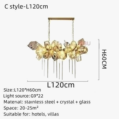Lustre moderne en acier inoxydable avec cristal et LED intégrée — LZ4P9XQ