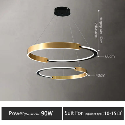 lustre moderne en anneau design pour décoration intérieure