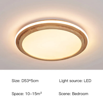 Lustre moderne en bois avec éclairage intelligent pour intérieur — LZ4X9Q2J