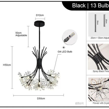 Lustre moderne en cristal avec LED luminaire suspension — LZ4X9P