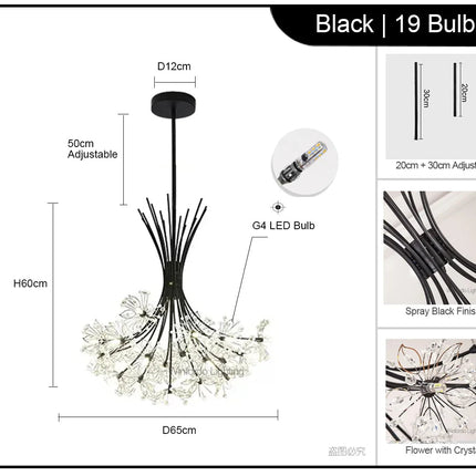 Lustre moderne en cristal avec LED luminaire suspension — LZ4X9P