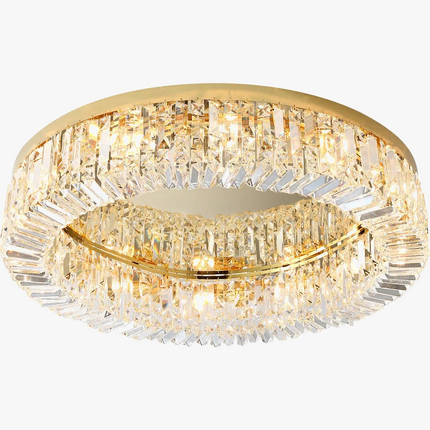 Lustre suspension LED rond en cristal et chrome style nordique — LZ4X9P