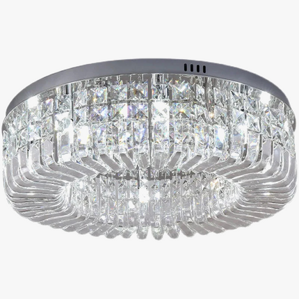 Lustre suspension LED rond en cristal et chrome style nordique — LZ4X9P
