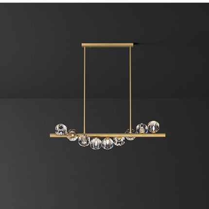 Lustre moderne en cristal et cuivre avec éclairage ajustable — LZ4X9T2
