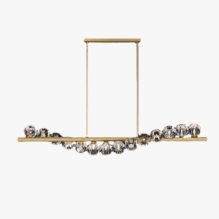 Lustre moderne en cristal et cuivre avec éclairage ajustable — LZ4X9T2