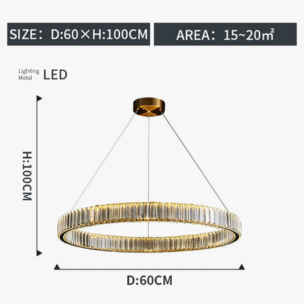 Lustre moderne en cristal élégant et raffiné haut de gamme — LZ4P9X