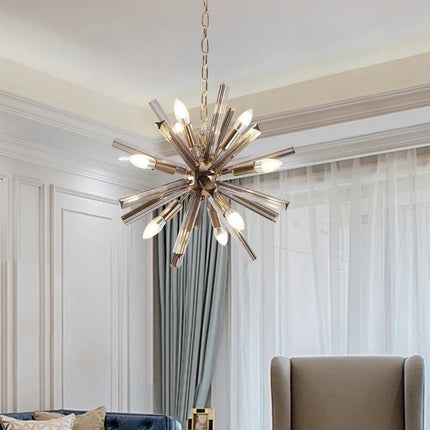 lustre moderne en cristal design pissenlit pour intérieur élégant