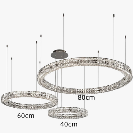 Lustre moderne à deux couches en cristal pour décoration — LZ4X9P