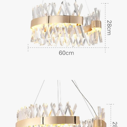 Lustre moderne en cristal doré avec éclairage LED design — LZ7FQ2