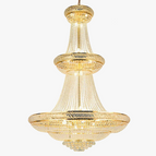 Lustre doré / Dia120xH180cm / Lumière froide à intensité variable