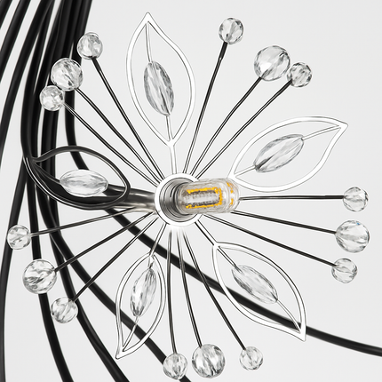 Lustre moderne en cristal motif pissenlit pour intérieur décoratif — LZ4X9T2
