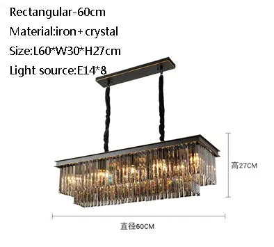 Lustre moderne en cristal pour bar et restaurant élégant — LZ4X9J2