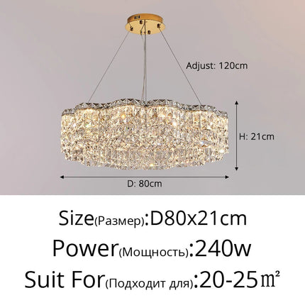 Lustre en cristal pour éclairage intérieur élégant — LZ4G7X2
