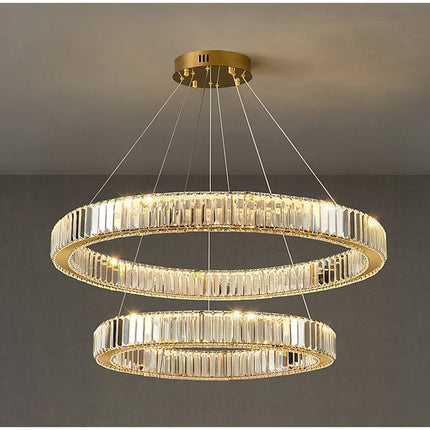 Lustre rond en cristal LED à intensité variable — LZ4X9P2Q