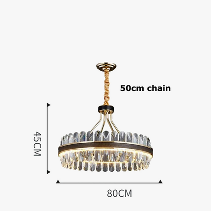 Lustre rond moderne à LED avec cristaux — LZ4X9T2