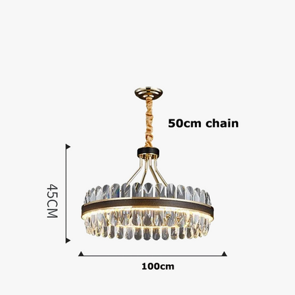 Lustre rond moderne à LED avec cristaux — LZ4X9T2